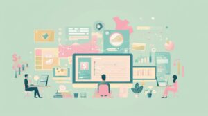 grupa ludzi pracująca przy marketingu afiliacyjnym